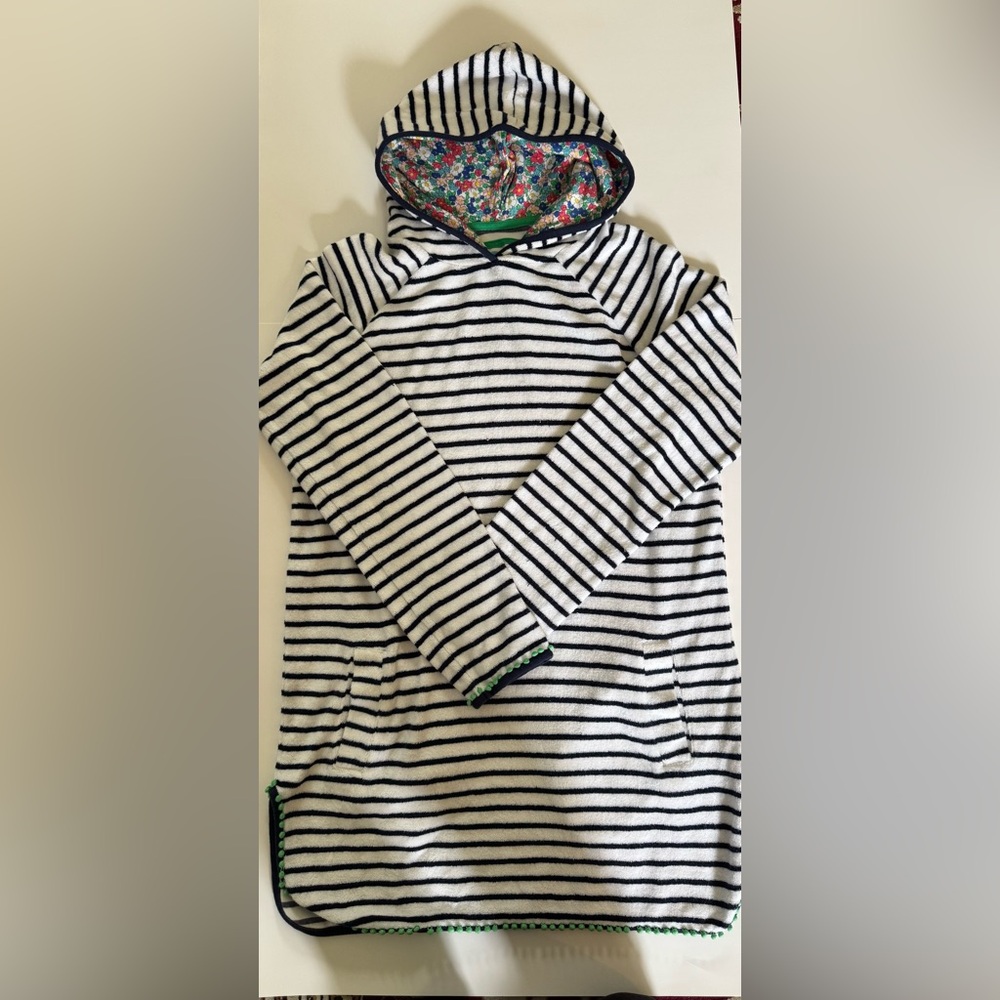 EUC Boden Striped Kids Coverup Dress with Hood
Size 13-14y/o